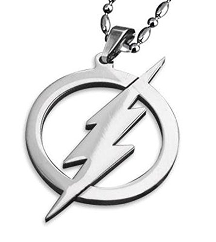 Flash Dc Comics Symbol Die Cut Outline Silver Finished Necklace Dog Tag Pendant.