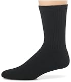 Hanes Classic Black Cushion Crew Socks (6-Pack)