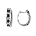 14k White Gold Black and White Diamond Hoop Earrings (1 1/2 cttw)