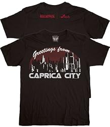 Battlestar Galactica Greetings From Caprica City Black T-shirt Tee