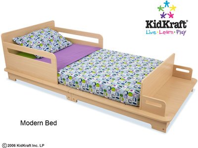 Childrens Toyshop  Toys : Modern Toddler Cot - Great Transition Bed For Your Little One (Natural) (18.25"H x 63.5"W x 31"D)