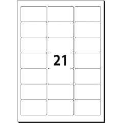 Sigel LA320 Adress-Etiketten, wei�, (Ink/Laser/Copy), abgerundete Ecken, 63,5 x 38,1 mm (auf DIN A4-B�gen), 525 Etiketten = 25 Blatt