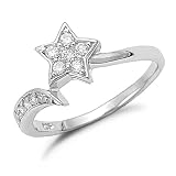 Sterling Silver Star CZ Ring Sizes 5 to 9, 9