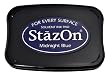 Tsukineko Full-Size StazOn Multi-Surface Inkpad, Midnight Blue