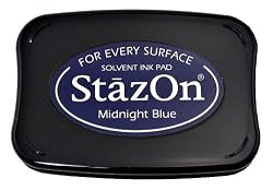 Tsukineko Full-Size StazOn Multi-Surface Inkpad, Midnight Blue