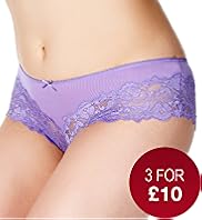 Wide Lace Trim Brazilian Knickers