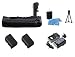 Professional Replacement BG-E9 Battery Grip Kit For Canon EOS 60D Digital SLR Camera Includes Vertical Battery Grip + 2 Pack LP-E6 Replacement (2600Mah) Battery + Digi Mini Tripod + Screen Protectors + Camera Cleaning Kit