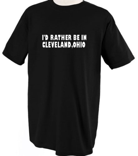 I'd Rather Be In Cleveland Ohio Tshirt Tee Shirt Top M Brown