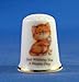 Porcelain China Collectable Thimble - Wishing You a Happy Day - Free Gift Box