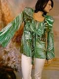 Gucci - $2850 New GUCCI Embroidered Green Fern Tunic Top 44 10