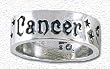 Solid Sterling Silver Zodiac Band Ring - Cancer