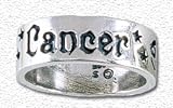 Solid Sterling Silver Zodiac Band Ring - Cancer