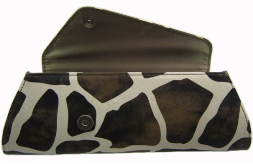 Griaffe Print Faux Leather Clutch - Black