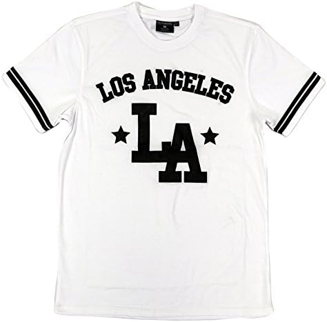 Victorious Men's Embroidered T-Shirt "Los Angeles In White", X-Large, White