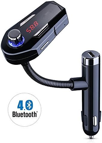 Bluetooth FM Transmitter， Wireless Hands Free Car Kit，Dual USB Ports Car Charger MP3 Player Wireless Radio Adapter with SD Card Reader and Calling Remote Control for Ipad, Ipod , Smart phones