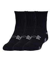Under Armour Men's HeatGear Crew Socks (3 Pair), Black, Medium
