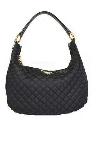 Prada Handbags Medium Black Tussuto Quiltin and Leather BR3291