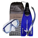 Oceanic V-6 Fins, Aeris Moray Mask, Tawali Snorkel & Mesh Bag