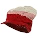 3-Tone Beanie Visors(02)-Red Pink Beige