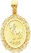 14K Gold Aries Zodiac Oval Charm