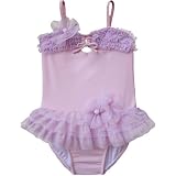 Isobella & Cloe Swimwear. One piece girl's bathingsuit Lilac Desiree. (3T-8)