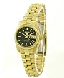 Seiko 5 Womens Automatic Rolex-Style Gold Tone Watch with Black Dial. Model: SUAG28