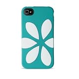 Agent18 9504 FlowerVest for iPhone 4/4S - Face Plate - Retail Packaging - Turquoise/White