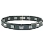 Men's Black Ceramic and Tungsten Link Bracelet, 8"
