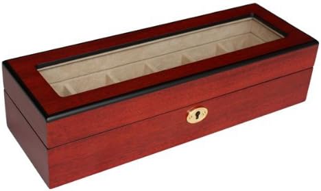 Sodynee? Wood 6 Watch Storage Box 04 Display Case Organizer with Lock and Key