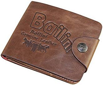 Bailini Men's Medium buckle Nonporous Faux Leather Wallet Bifold Purse