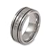 Stainless Steel Diamond (0.25ctw) Brushed and Polished Men's Ring with Wood Box (9.0 mm)