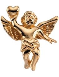 CleverEves 14K Yellow Gold 17.00X15.50 mm Angel Lapel Pin