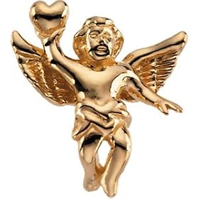 14k Yellow Gold Angel Lapel Pin 17x15.5mm by JewelryWeb
