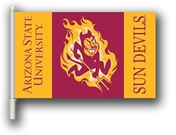 Arizona State Sun Devils CAR FLAG w/Wall Brackett Set of 2 - NCAA