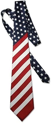 Beautiful American Flag Men's Neck Tie USA Patriotic Necktie 4 Inch