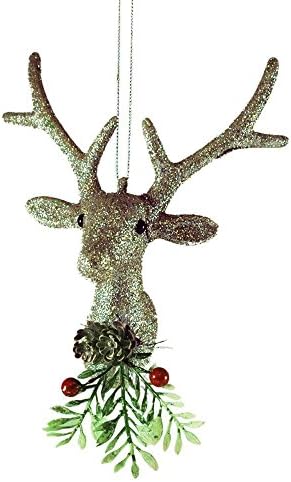 5" x 6" Creative Co-op Silver Deer Head Christmas Ornament ^^^ Use our selection of ornaments to decorate your Christmas tree!