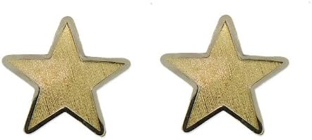 14k Yellow and White Gold, Star Stud Screw Back Earring