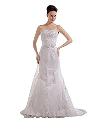 Strapless Natural   Waistline Floor Length Mermaid Lace  Dress With a Sash 