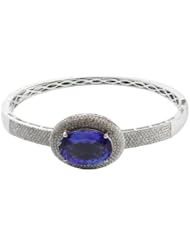 14K Exquisite Tanzanite Bangle with Diamonds(NEW ARRIVAL)