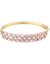 18k Gold Over Sterling Silver Brazilian Amethyst Tapered Bangle Bracelet