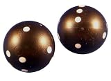 Set of 2 Round Black Dice - White Dots