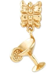 Reflection Beads Silver Gold Plated Margarita Food and Drink Dangle