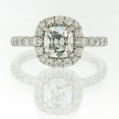2.06ct Antique Cushion Brilliant Diamond Engagement 