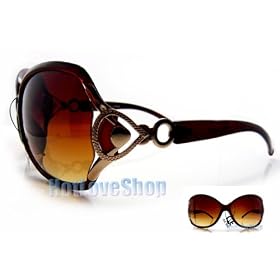 HOTLOVE Premium Sunglasses UV400 Lens Technology - Unisex 8034 Brown Frame Glassy Finish Fashion Design w Brown Gradient - Perfectly Match Everyday Apparel for Women & Men