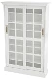 Sliding Door Multimedia Cabnt Glass-door White