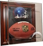 San Diego Chargers Mini Helmet and Football Case-Up Display, Brown