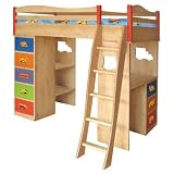 Room Magic Boys Like Trucks Loft Magic with desk and storage