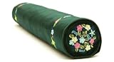 Decorative Pillow Features Activated Bamboo Carbon and Natural Color Dyes, Cylindrical, Green