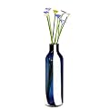 Striped Bottle Vase - Blue/ White (Small)