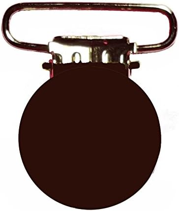 10 Brown Enamel Round Face 1 Suspender Clips w/ Rectangle Inserts ...